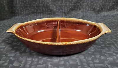 Vintage McCoy Brown Drip Glaze Pottery Divided Serving Dish • $14.40