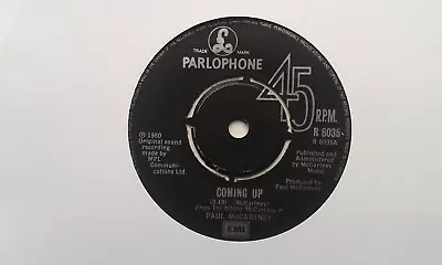 PAUL McCARTNEY  COMING UP  7  SINGLE 1980 N/MINT • £0.99