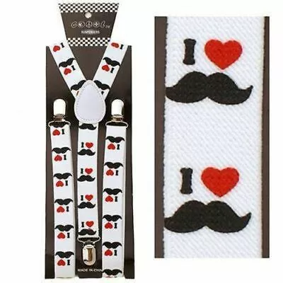 Unisex 1  I Love My Mustache Adjustable Y-Style Back Suspenders-Brand New!  • $14.99