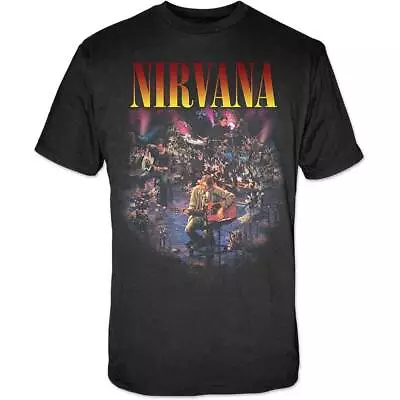 Nirvana T Shirt MTV Unplugged New York Officially Licensed Mens Black Rock Merch • £14.88