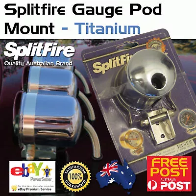 New Splitfire Gauge Cup Pod Mount 2 5/8  Carbon Titanium Chrome Mechanical • $32.35