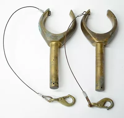 3/4  X 4  BENT SHAFTS Brass Bronze Row Boat Oar Locks Vtg Maritime Antique • $64.99