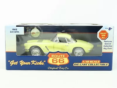 1:18 Scale Original Toy Co. Route 66 Die-Cast 1962 Chevy Corvette - Yellow • $249.95