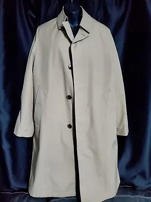 John Weitz Vintage Aberdeen Men's 38R Warm Trench Coat Tan Beige Zip Out Lining • $30