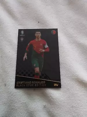 Match Attax Euro 2024 Cristiano Ronaldo Portugal Black Edge Edition MINT • £1.99