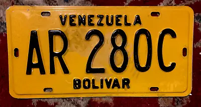 VENEZUELA SOUTH AMERICA BOLIVAR STATE TAXI LICENSE PLATE NICE ORIGINAL 1990's • $59.99