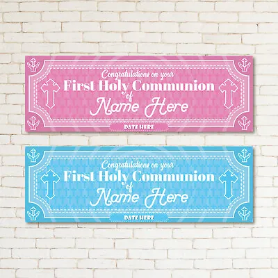 2 Personalised Congratulations On Your First Holy Communion Banners - Boy/girl • £3.69