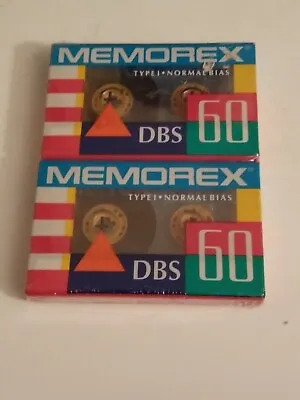 2  Pack Memorex DBS 60 Type I Normal  Bias Cassette  Tape BRAND NEW SEALED • $5