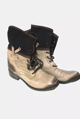 Matisse Grunge Womans Combat Boots Mechanic Leather Size 9.5 Steampunk • $29