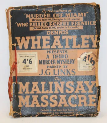 £9.99 • Buy THE MALINSAY MASSACRE By Dennis Wheatley Paperback Crime-Book Society - G32