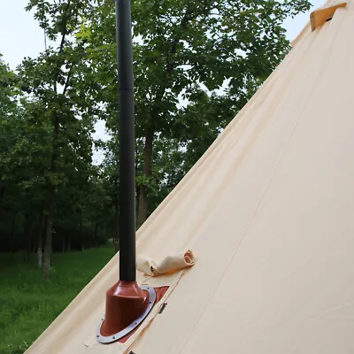 Bell Tent Stove Wood Burner Flue Flashing Kit 45º Angle Tipi Yurt Fireresistance • $91.81