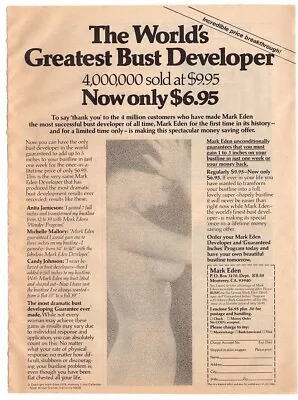 Vintage 70s Mag Print Ad MARK EDEN Bustline Improver Price Breakthrough Enlarge • $7