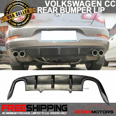 $94.99 • Buy Fits 09-12 VW CC R-Line Style Rear Bumper Lip Spoiler Diffuser Unpainted PP