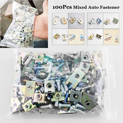 100x Car Door Trim Panel Secure Fastener Fixed Screw U Type Gasket Clips Parts • $20.43