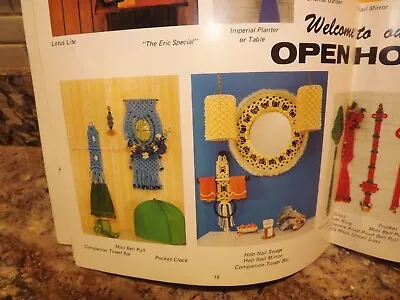 1979 Mirror Lampshade Pattern  Macrame Open House  Craft Book By Lois Anderson • $8.99