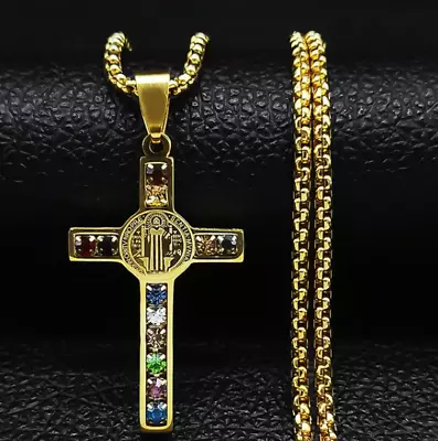 925 Sterling Silver Christian Jesus Christ Cross Catholic Crucifix Necklace • $9.99