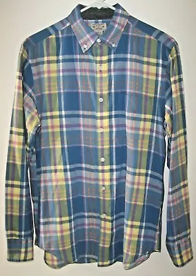 Tailored By J. Crew Blue Plaid Button Down Long Sleeve Cotton Shirt Mens Size S  • $6.99