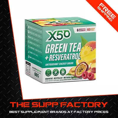 X50 GREEN TEA 60srv  CHOOSE YOUR FLAVOUR  | Fat Burner Energy • $54.95