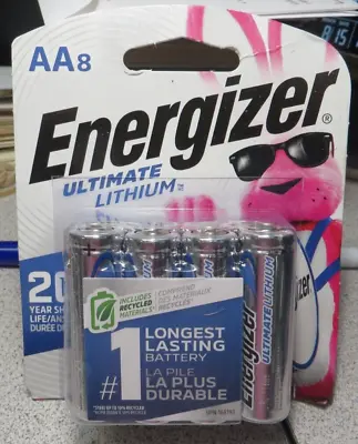 Energizer Ultimate Lithium AA Batteries 1 Pack Of 8 Expiration Day 2048 • $17.99