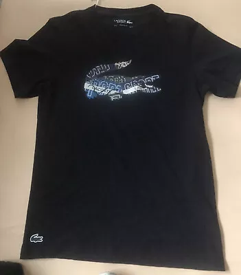 Men’s - Sizing FR 4 US Medium - Black Lacoste Sport Short Sleeve T Shirt Bnwt • £34.99