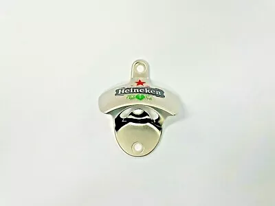 Heineken Stainless Steel Wall Mounted Bottle Opener Beer Bar Man Cave Decor Gift • $16.90