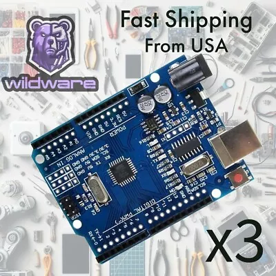 3x NEW Compatible With Arduino UNO R3 IDE ATmega 328P CH340 R3 Board US Seller • $18.99