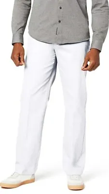 Dockers Men's Classic Fit Signature Khaki Lux Cotton Stretch Pants White 42×30 • $21.70