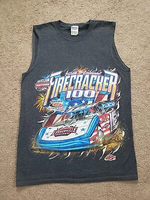 Firecracker 100 Speedway Men's Size Small Double Side Gray Racing Tank Top • $11.83