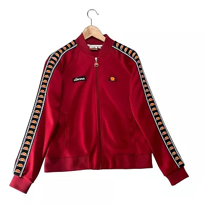 ELLESSE Heritage Red Sport Exercise Jacket Long Sleeves Front Pockets Zip Size M • $26