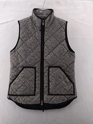 J Crew Vest Womens XS Herringbone Full Zip Quilted Puffer Pockets • $22.88