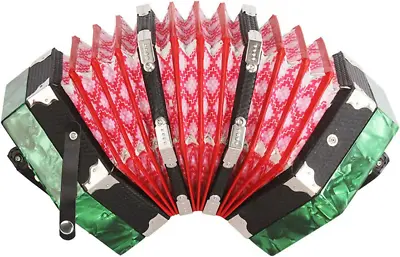 Concertina Accordion 20-Button 40-Reed Anglo Style With Carrying Bag (Green) • $189.99