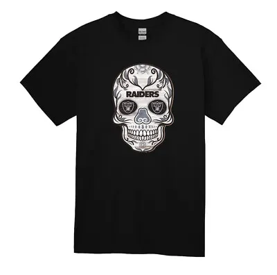 Oakland/Las Vegas Raiders Sugar Skull DTF Printed T-Shirts SM-4XL NEW STOCK! • $24.99