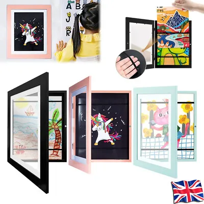 A4 Sank Kids Art Frames Photo Frame Drawing Portfolio Storage Art-Display Frame • £12.12