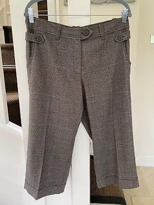 H&M Brown Cropped Trousers Size 14 In Excellent Condition • £7.99