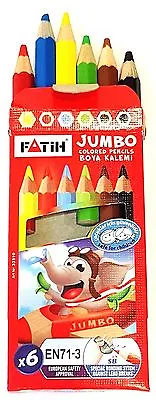 £1.49 • Buy 6 Half Size Jumbo Children Colouring Pencils Party Bag Stockings Filler.
