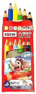 6 Half Size Jumbo Children Colouring Pencils Party Bag Stockings Filler. • £2.75