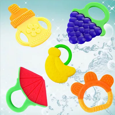 £2.99 • Buy Silicone Bendable Fruit Teether Ring Baby Training Toothbrush Infant Toddler
