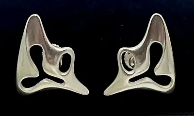 Vintage 1940's Georg Jensen Denmark #119 Sterling Silver Modernist Earrings  • $310