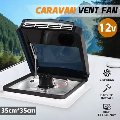 Caravan Roof Vent Exhaust 12V Fan RV Shower Hatch Trailer Motorhome Camper • $149.99