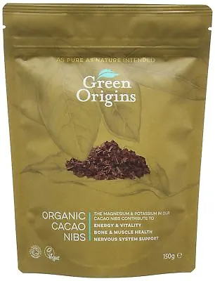 Green Origins Organic Cacao Nibs Raw 150g • £6.68
