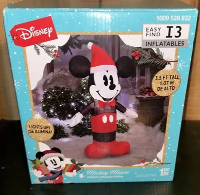 NEW Disney Mickey Mouse Inflatable Gemmy Christmas Decor 3.5 Ft LED Lights Up • $49