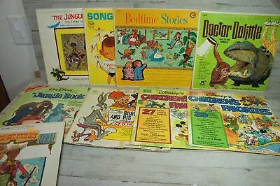 Lot Of 9 Vtg Children's Songs Stories - Vinyl Records - Jungle Book Disney • $22.54