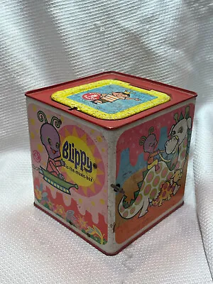 1968 Matty Mattel Presents Blippy In The Music Box Tin Wind Up Jack In The Box • $49.95