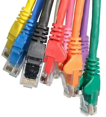 Ethernet Cat6 Cable Fast Network RJ45 Patch LAN Lead LOT • £3.49