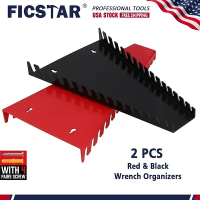 Wrench Organizer Holder 2 Pack Tool Box Storage Sockets Tray Rail Sorter Rack • $17.69