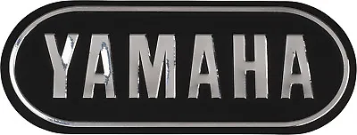 $19.23 • Buy Tank Emblem Badge YAMAHA 3D Decal Black Silver Self Adhesive 132x52mm 99-082