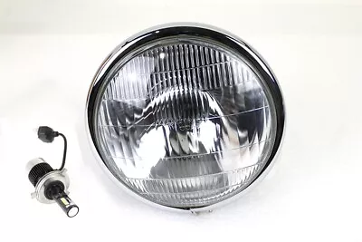 V-Twin 33-1785 Black 6.5  Spring Fork 12V H4 LED Headlight Vintage Harley 36-57 • $152.99