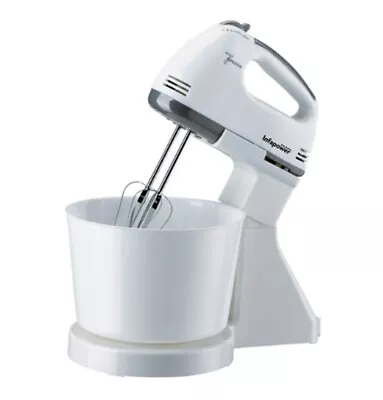 Hand Mixer With Bowl & Stand 7 Speed Beaters 2L Cooking Food Baking Kitchen BNIB • £18.49