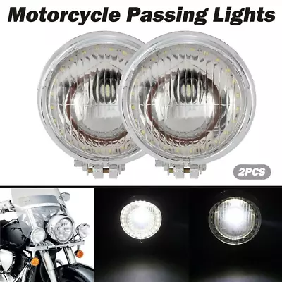 Chrome LED Bullet Spot Fog Headlight For Yamaha Road Star XV 1600 1700 Silverado • $53.62