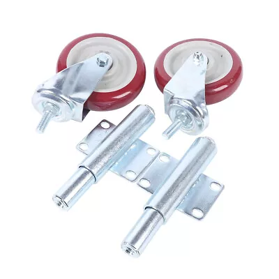 2Pack Metal Gate Wheel Flat With Spring Loaded Swivel Caster 220lbs Heavy Duty • $44.66